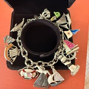 Kirk’s Folly Nautical Charm Bracelet Dolphin Sailboat Lighthouse 9” Silver Tone